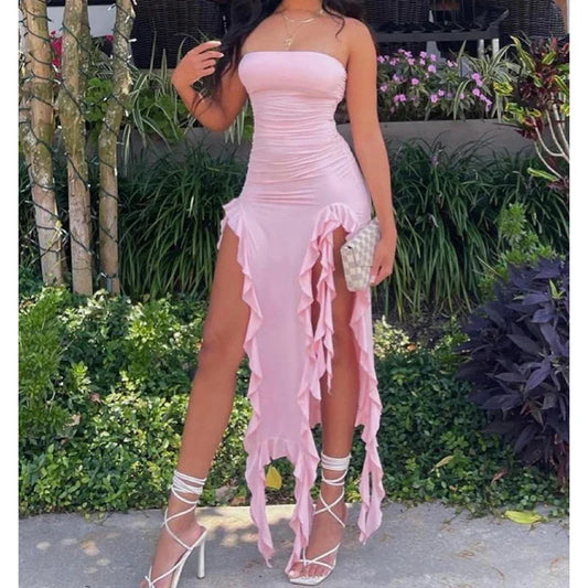 Chic Strapless Floral Mini Dress